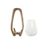Bougeoir Home ESPRIT Naturel Verre Bois de manguier 18 x 18 x 33 cm