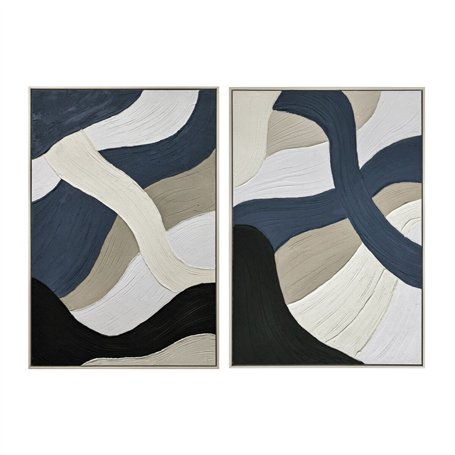 Cadre Home ESPRIT Bleu Blanc Moderne Urbaine (2 Unités)