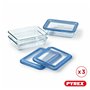 Ensemble de Boîtes à Lunch Pyrex Bleu Transparent 800 ml 3 Pièces