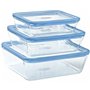 Ensemble de Boîtes à Lunch Pyrex Bleu Transparent 3 Pièces