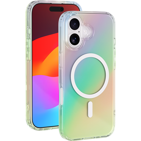 Coque MagSafe iPhone 17 Hybride Transparente Irisée Bigben