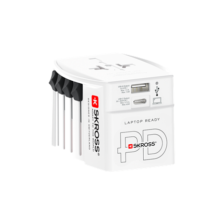 Adaptateur voyage USB A + USB C MUV Universel Blanc Skross