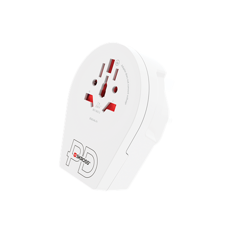 Adaptateur voyage USB C Monde vers UK Blanc Skross
