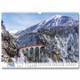 Calendrier 2026 des chemins de fer dans les Alpes - Calendrier mural au format A3 au format paysage - Train - Photos de qualité 