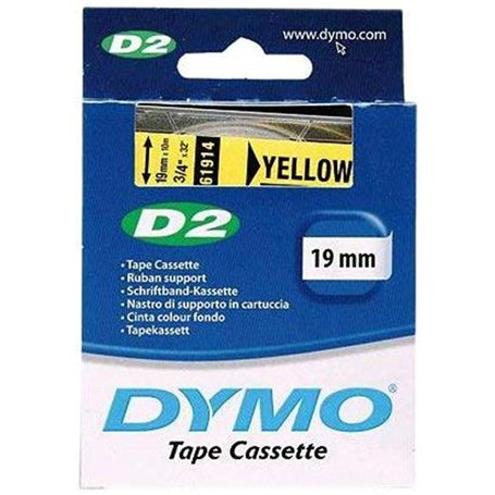 Dymo D2 Rubans support 19 mm x 10 m Jaune