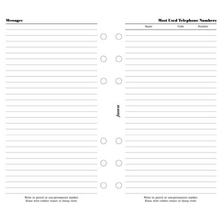 Filofax Organiseur personnel 133614 important numéro de téléphone