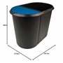Helit H6103993 Corbeille à papier tri sélectif deux compartiments (Noir/bleu) (Import Allemagne)