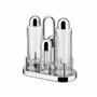 Alessi | 5070 - Ensemble de Porte-condiments Design pour Huile, Vinaigre, Sel et Poivre en Acier Inoxydable 18/10 et Verre Crist
