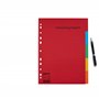 Esselte 100199 Lot de 20 intercalaires A4 avec onglets Rouge/multicolore Carton recyclé