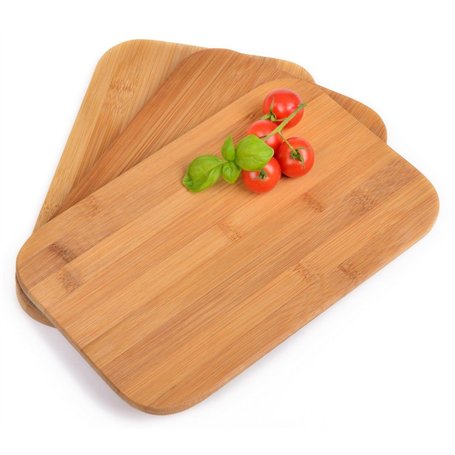 GRAEWE ® Planche à découper Bambou 23 x 15 x 1 cm - 3 pièces - pour Un Bon Petit déjeuner