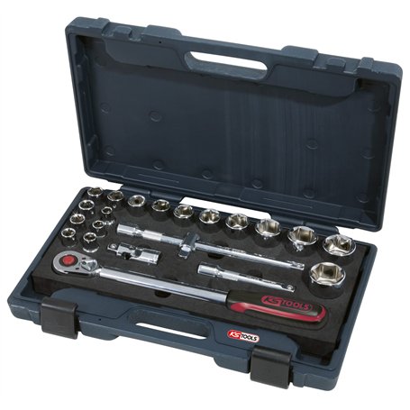 KS Tools 918.0625 Coffret de douilles et cliquet télescopique - 1/2" - CHROMEplus - 21 pcs