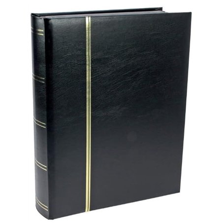 SAFE 155-5 Album timbres 64 pages noire | Chaque page avec 9 bandes transparentes | gaufrage doré sur la couverture et le dos |