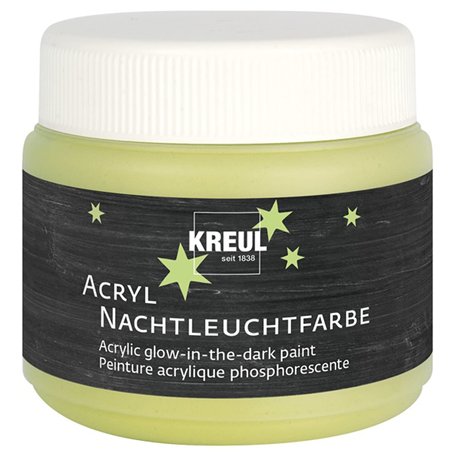 KREUL 74347 - Peinture acrylique phosphorescente à base d’eau 150 ml Pour peindre le bois