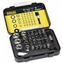 STANLEY Coffret d'Embouts de Vissage 1/4 " 25 mm avec Mini Clé à Cliquet - Jeu de 39 Pièces Gamme Pro 1-13-907