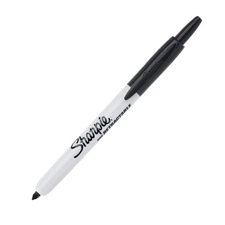 Sharpie marqueurs permanents | pointe fine rétractable | noir | lot de 12