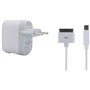 Belkin F8Z597cw03 Chargeur secteur avec double USB pour iPod / iPhone Blanc + Câble iPod