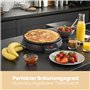 Clatronic Crepes Maker pour crêpes Ø 29cm, Crepe Maker inkl. Distributeur de pâte et revêtement antiadhésif surface, thermostat