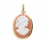 1001 Bijoux Pendentif plaqué or ovale grand modèle Camée résine rose