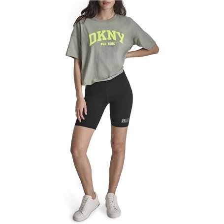 T-shirt cropped DKNY à logo Varsity pour femmes - Couleur Lily Pad 32,32 €
