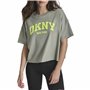 T-shirt cropped DKNY à logo Varsity pour femmes - Couleur Lily Pad 32,32 €