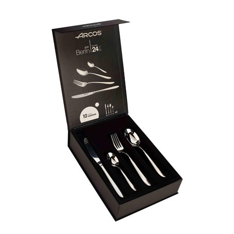 Arcos Ensemble de Couverts 24 Pièces pour 6 Personnes - Set de 6 Cuillères. 6 Couteaux. 6 Fourchettes et 6 Cuillères à Dessert -