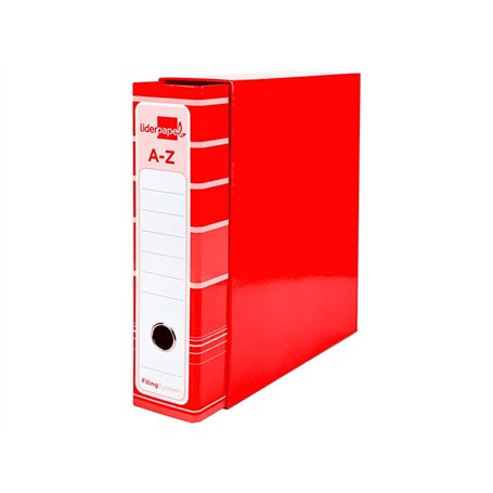 Classeur à levier leiderpapel a4 filing system doublé sans ruban 80mm rouge avec boîte et compresseur métallique