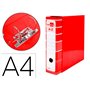 Classeur à levier leiderpapel a4 filing system doublé sans ruban 80mm rouge avec boîte et compresseur métallique