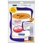 BIC Velleda Ardoise Ecolier Double Face Effaçable à Sec (20 x31 cm) avec 4 Feutres Effaçables à Sec et Effacette - Lot de 1 - co