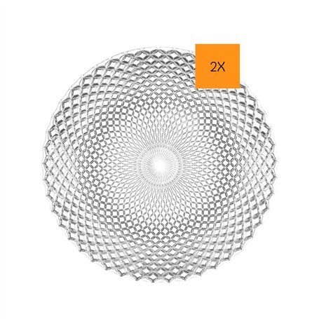 Nachtmann Rumba 0089995-0 Lot de 2 assiettes de présentation rondes en cristal 32 cm