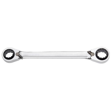 Kraftwerk 3404-1019 Clé à cliquet à dents fines 4 en 1 10 x 13 mm - 17 x 19 mm