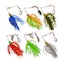 Lot de 6 PCS Leurre de pêche spinnerbaits Cuillère en métal pour appât Pike Basse Swimbait