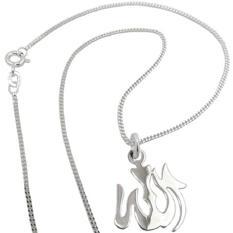 unbesp rangée Pendentif chaîne Pendentif pour Collier et chaîne en kit Religion Unisexe Allah Icône Argent 925 Longueur 45 cm
