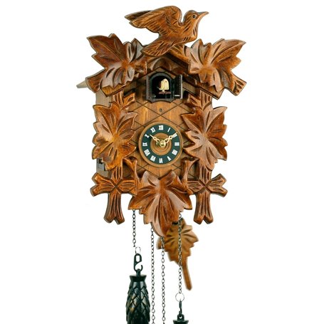 Coucou Uhren-Park Eble - Forêt Noire - En bois véritable - À piles - Mouvement à quartz avec sonnerie de coucou et musique