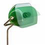Relaxdays Lampe de banquier bureau table abat-jour vert en verre ampoule à douille E-27 notaire bibliothèque, vert