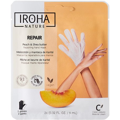 Iroha 2 masques régénérants à la pêche pour les mains Format gants