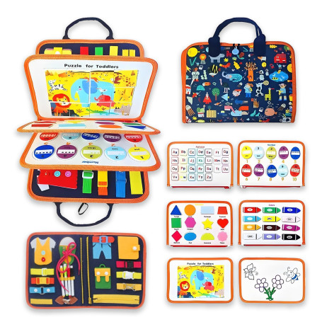 Vlecexs Montessori Jeux Plaque Activité Couverture 91 Sensorielle Apprentissage Jouets Enfants Garçons Filles 1 2 3 4 Ans Voyage