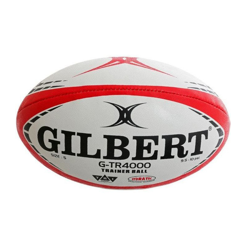 Ballon de Rugby Gilbert G-TR4000 Blanc 28 cm Rouge