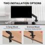 KOORUI Support Ecran PC Moniteur pour Ecrans Plats et Incurvés de 17 à 32", Ergonomique Ressort à Gaz Bras, Réglable en Hauteur,