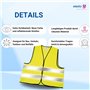 elasto form Set de 5 gilets jaunes de sécurité routière certifiés EN ISO 20471 - un gilet de sécurité pour chaque passager !