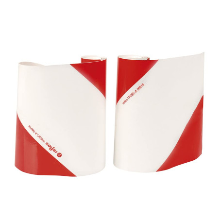 OROK - Lot de 2 Bandes réfléchissantes adhésives pour remorque/Bande de sécurité - Rayées Rouges et Blanches - Dimensions : 114c