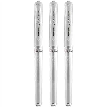 Uni-Ball Stylo à encre gel Signo UM-153 – Blanc (lot de 3)