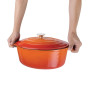 Vogue GH311 Cocotte ovale en fonte Orange 110 x 243 x 295 mm 5 l
