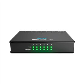 Switch Ethernet pour Réseaux AVB MOTU Switch AVB, 5 Ports Gigabit, Latence Ultra-Faible, Conception Rackable. Permet de relier p Switch Ethernet pour Réseaux AVB MOTU Switch AVB