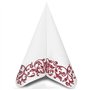 Rob Bordo Lot de 50 serviettes de table pliées avec ornement Rouge foncé 40 x 40 cm
