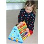 TOWO Centre activité bébé multijeux Montessori - Triangle activité en bois - Boulier, Alphabet , labyrinthe, Horloge - Cadeau en