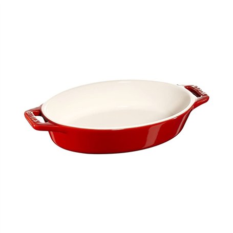 Staub Plat à four ovale en céramique Rouge cerise