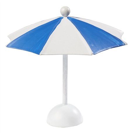 Hobbyfun Parasol de décoration Bleu/blanc 10 x 10 cm