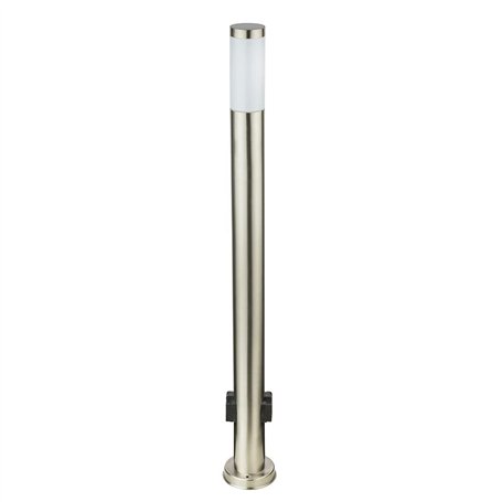 Lampadaire élégant 2 prises luminaire inox IP44 éclairage jardin terrasse éxtérieur