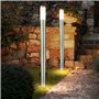 Lampadaire élégant 2 prises luminaire inox IP44 éclairage jardin terrasse éxtérieur