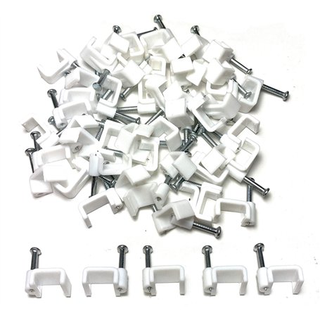 Attaches en plastique blanc pour câble électrique avec câble